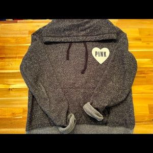 Pink by VS Dark Heathered Gray Hoodie Size L